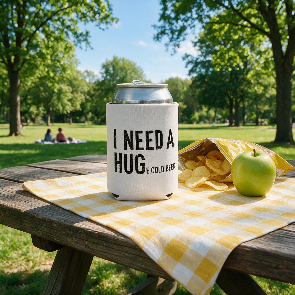 Cold Beer - Can Cooler 6-Pack — foam can cooler with drinking-humor graphic — Reborn XII