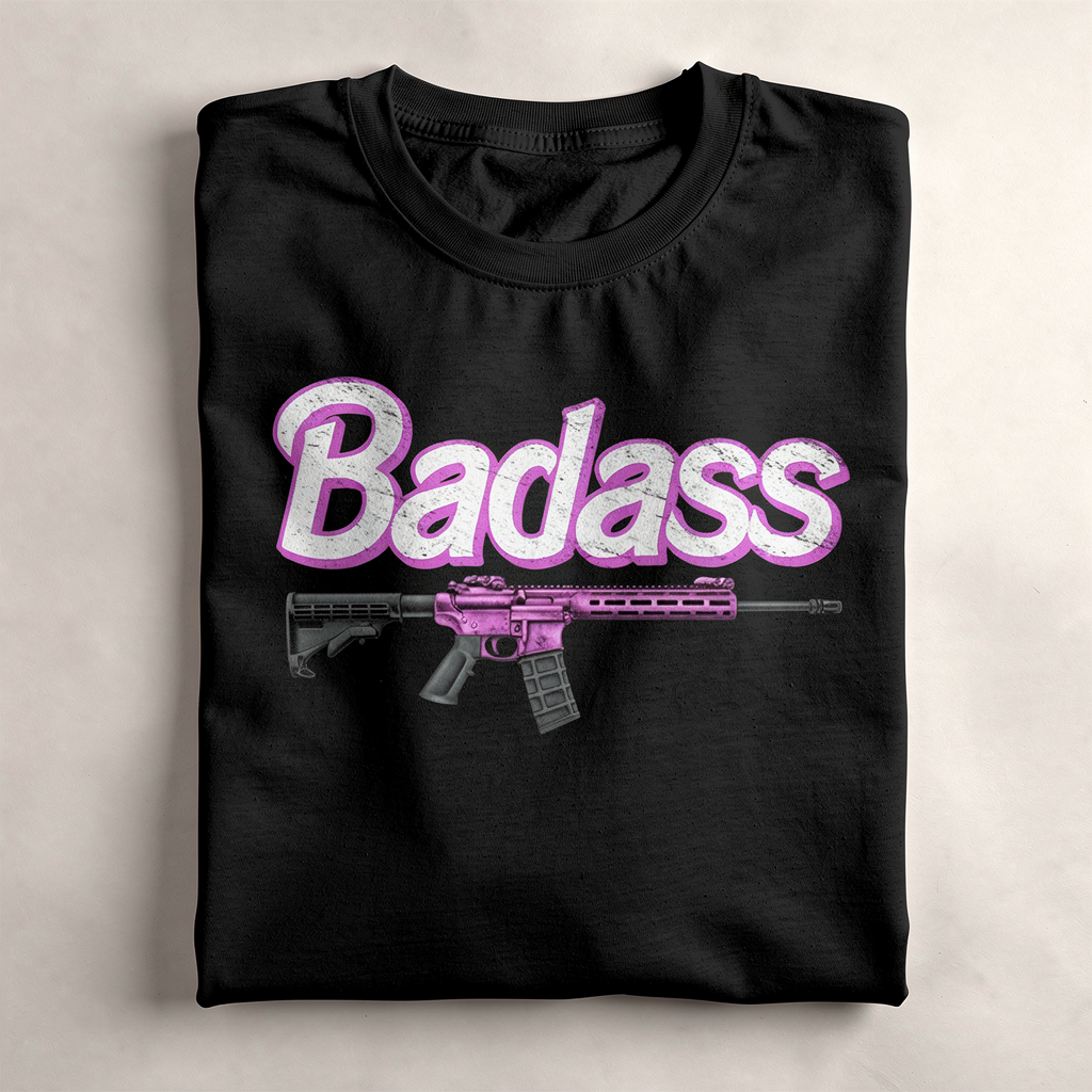 Badass Woman distressed graphic women's T-shirt - view 4 - Reborn XII