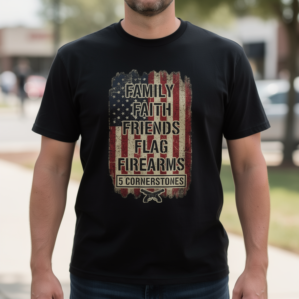 5 Cornerstones distressed graphic men's T-shirt - view 4 - Reborn XII