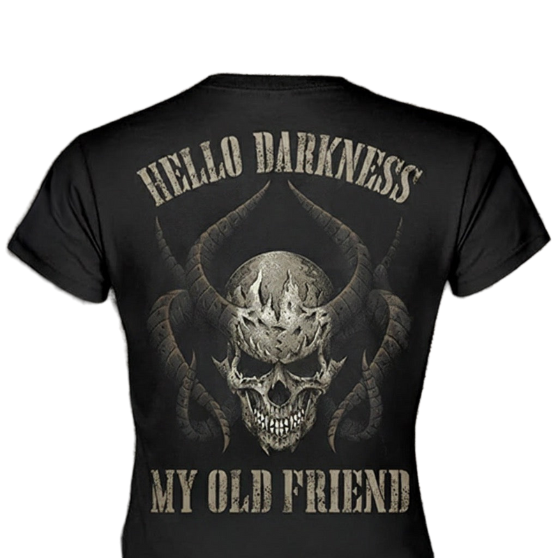 Hello Darkness distressed graphic women's T-shirt - view 5 - Reborn XII