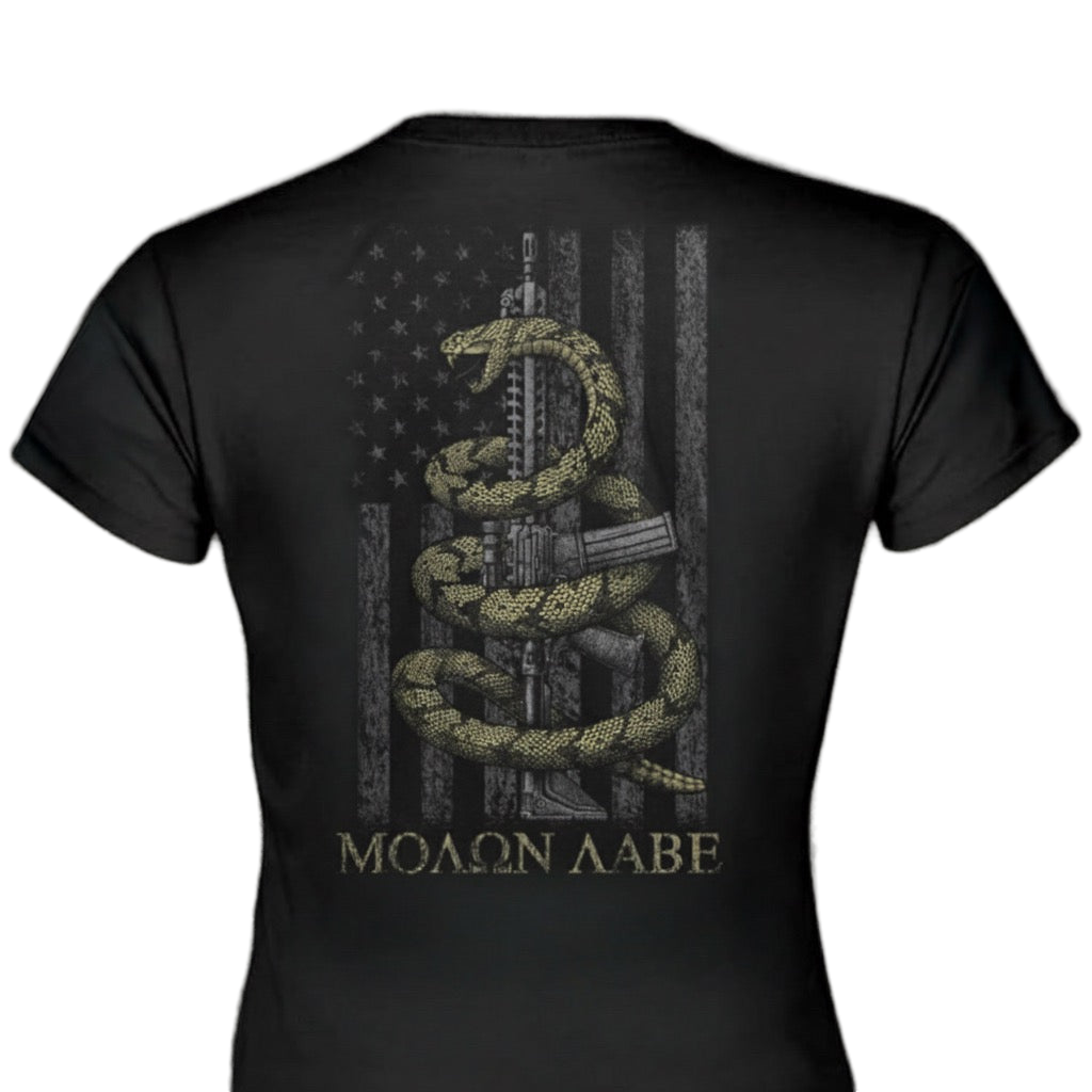 Gadsden Snake distressed graphic women's T-shirt - view 3 - Reborn XII