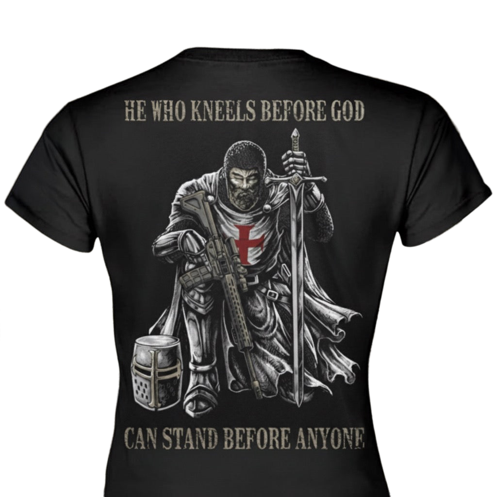 He Who Kneels Before God distressed graphic women's T-shirt - view 6 - Reborn XII