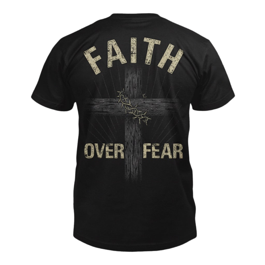 Faith Over Fear distressed graphic men's T-shirt - view 12 - Reborn XII