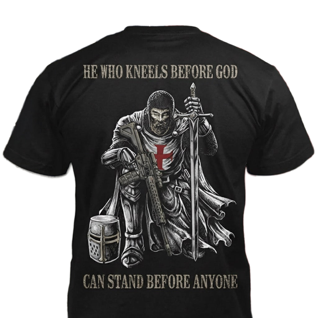 He Who Kneels Before God distressed graphic men's T-shirt - view 16 - Reborn XII