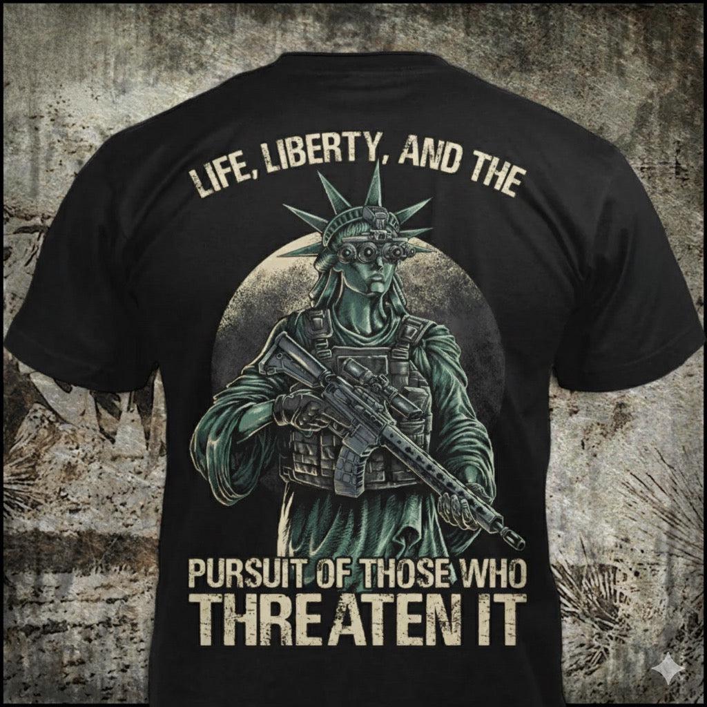 Tactical Liberty distressed graphic men's T-shirt from Reborn XII