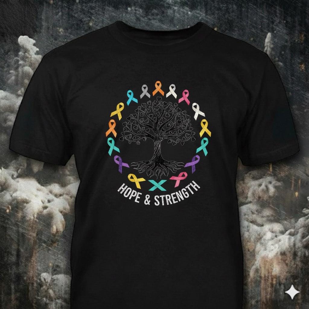 Hope And Strength distressed graphic men's T-shirt from Reborn XII