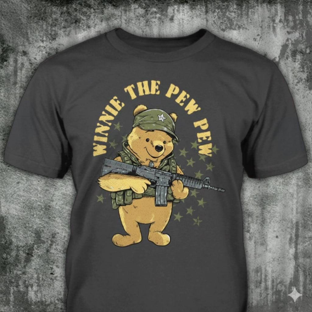 Winnie the Pew distressed graphic men's T-shirt from Reborn XII