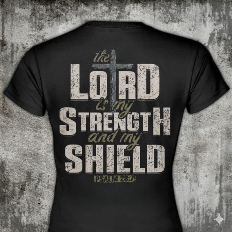 Lord Is My Strength distressed graphic women's T-shirt - view 3 - Reborn XII