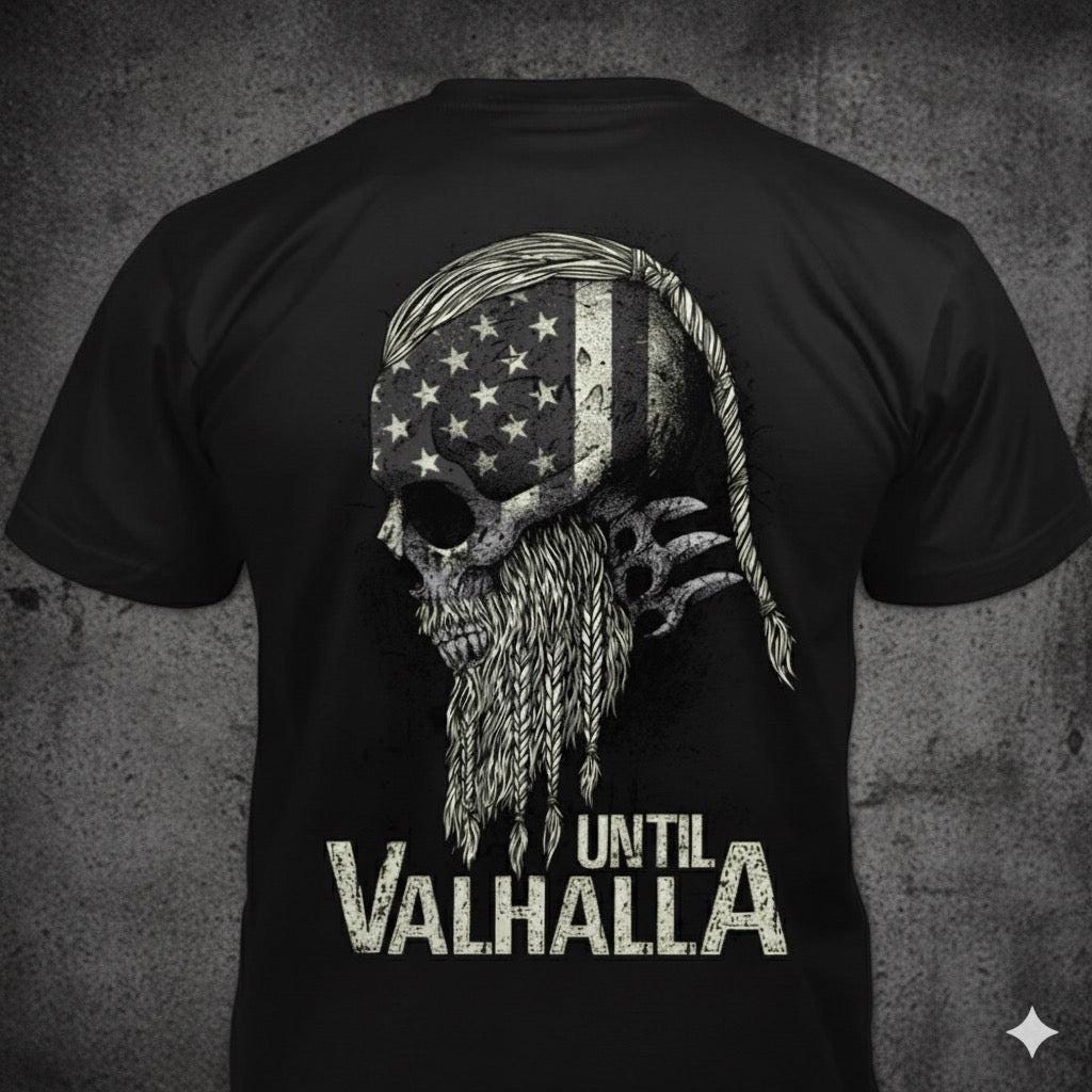 Until Valhalla distressed graphic men's T-shirt from Reborn XII