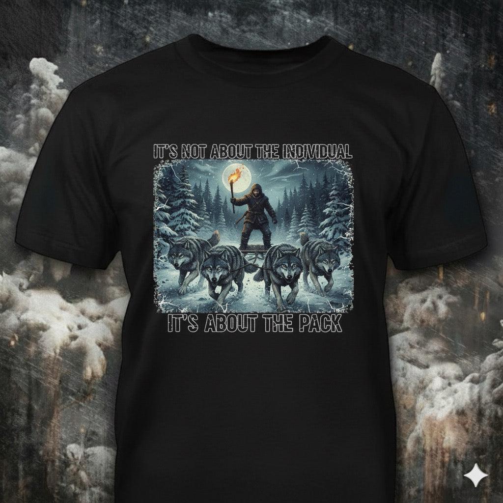Wolf Pack distressed graphic men's T-shirt from Reborn XII