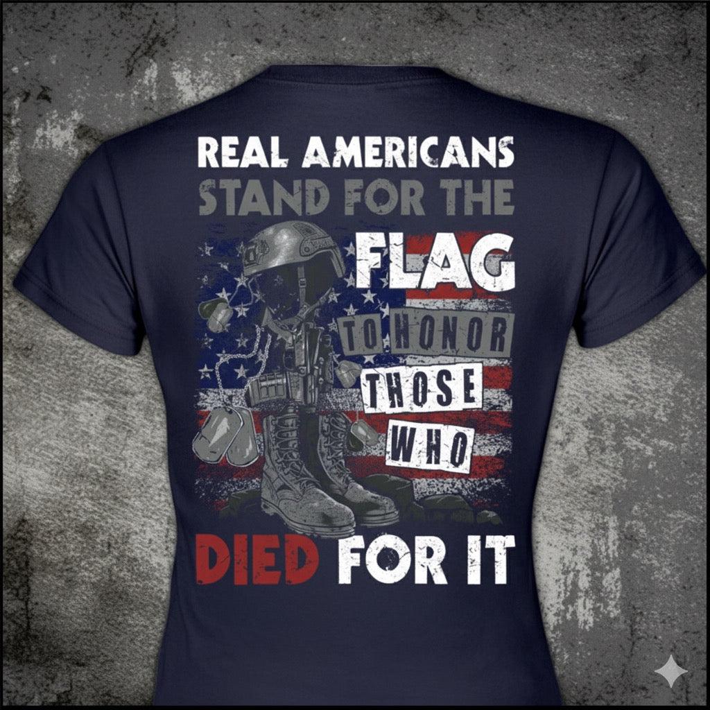 Honor Those Who Died distressed graphic women's T-shirt from Reborn XII