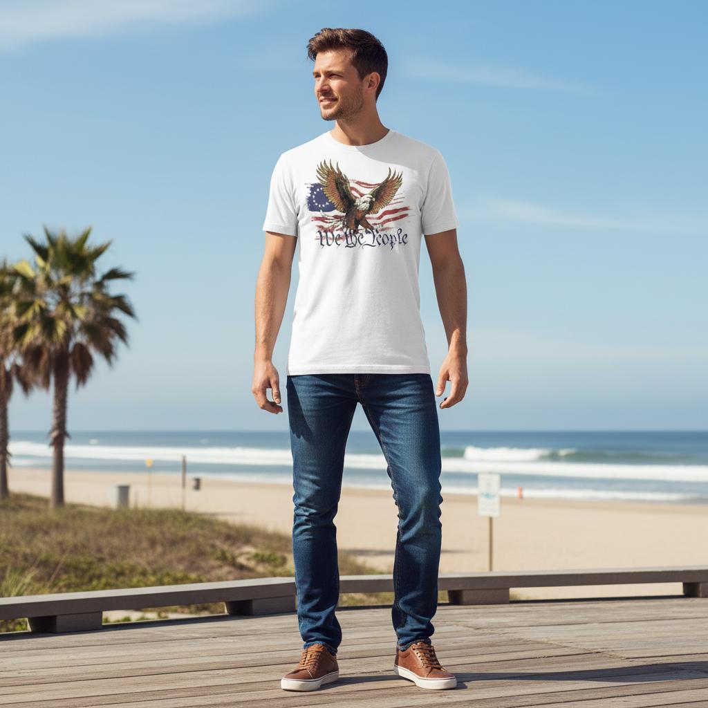 We The People - American Eagle distressed graphic men's T-shirt - view 3 - Reborn XII