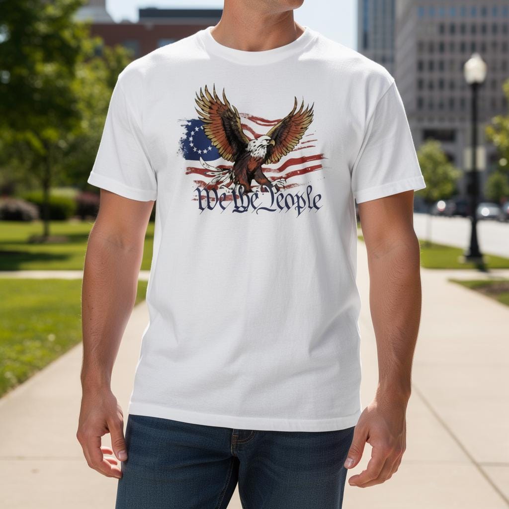 We The People - American Eagle distressed graphic men's T-shirt - view 2 - Reborn XII