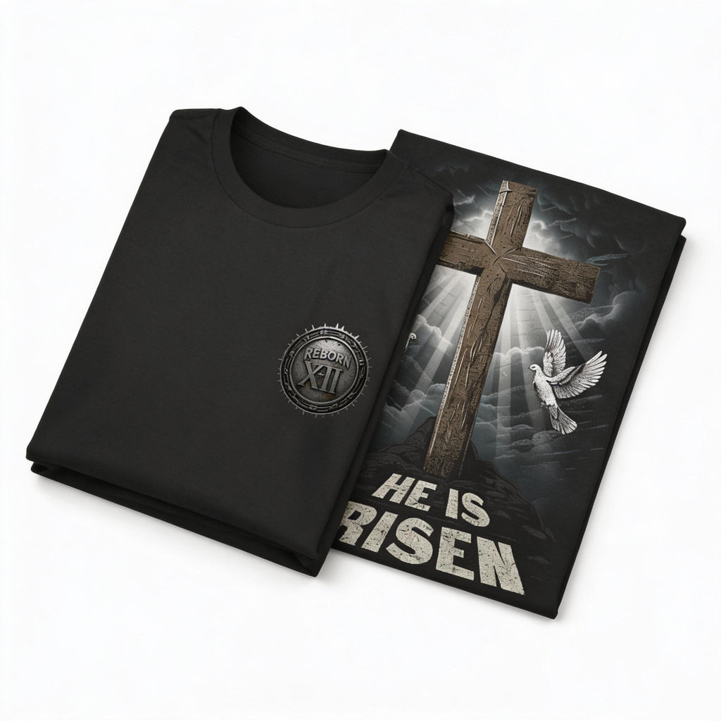 He Is Risen distressed graphic men's T-shirt - view 6 - Reborn XII