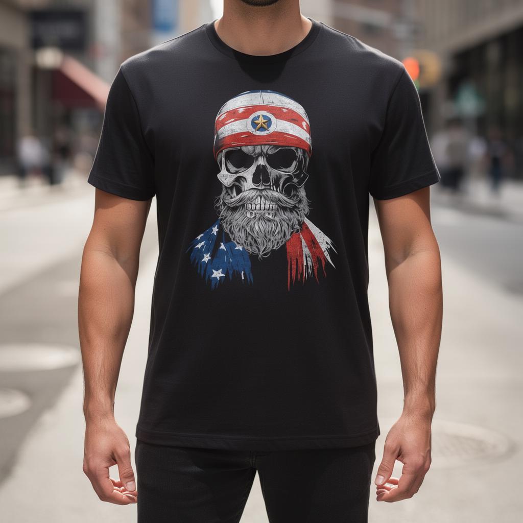 Rebel Skull distressed graphic men's T-shirt - view 2 - Reborn XII