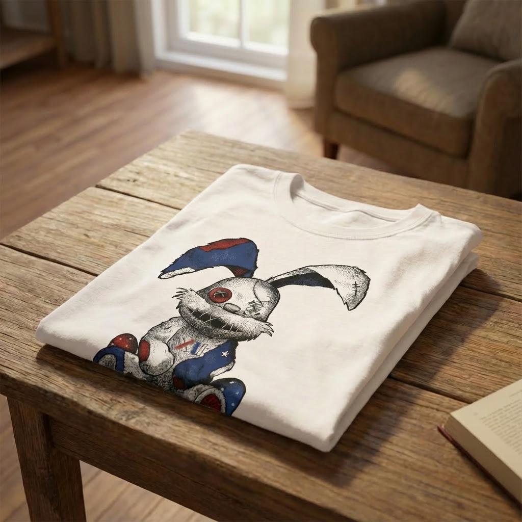 Stitched Bunny distressed graphic men's T-shirt - view 6 - Reborn XII