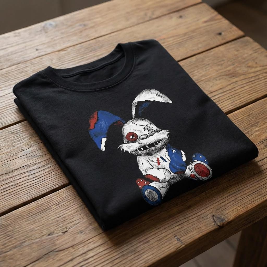 Stitched Bunny distressed graphic men's T-shirt - view 5 - Reborn XII