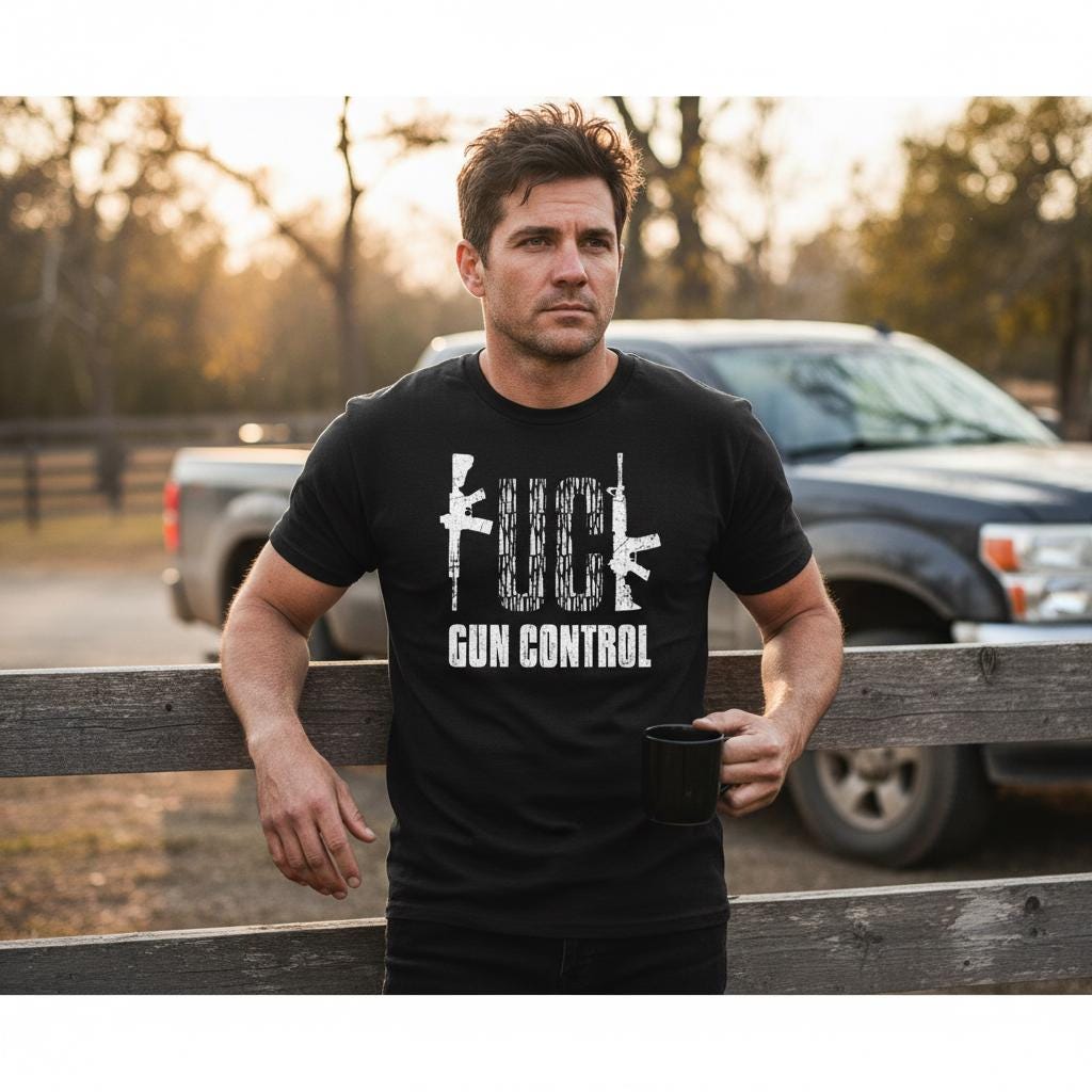 FCK Gun Control distressed graphic men's T-shirt - view 2 - Reborn XII