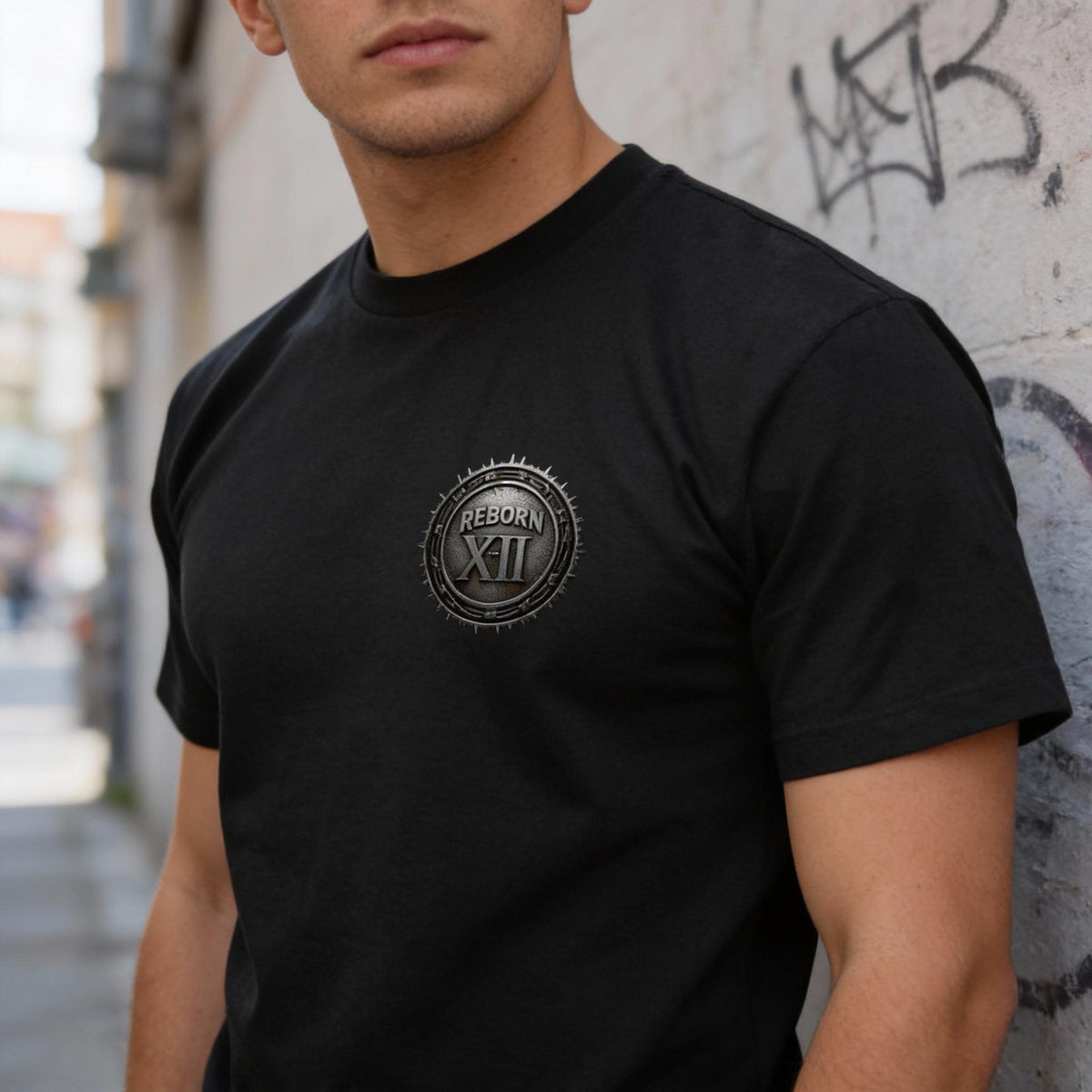 Cross Of Courage distressed graphic men's T-shirt - view 7 - Reborn XII