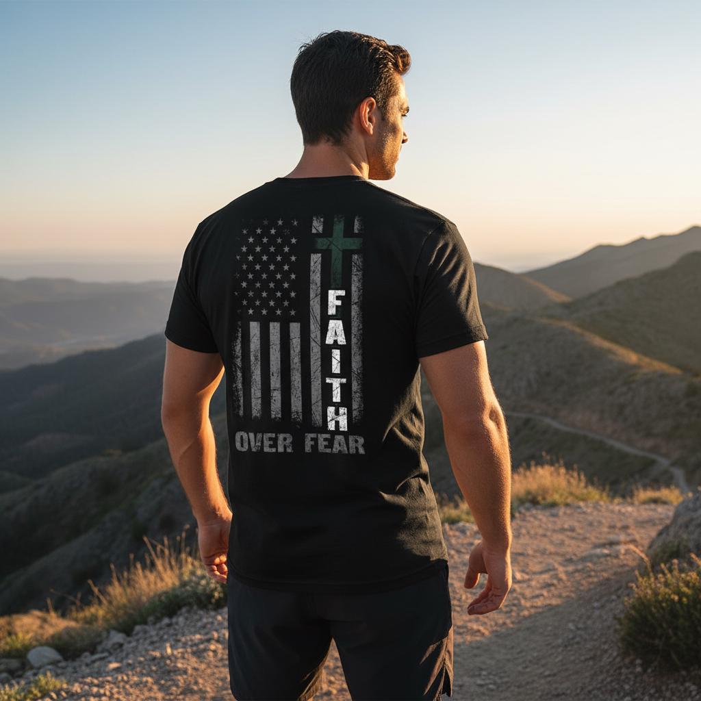 Cross Of Courage distressed graphic men's T-shirt - view 5 - Reborn XII