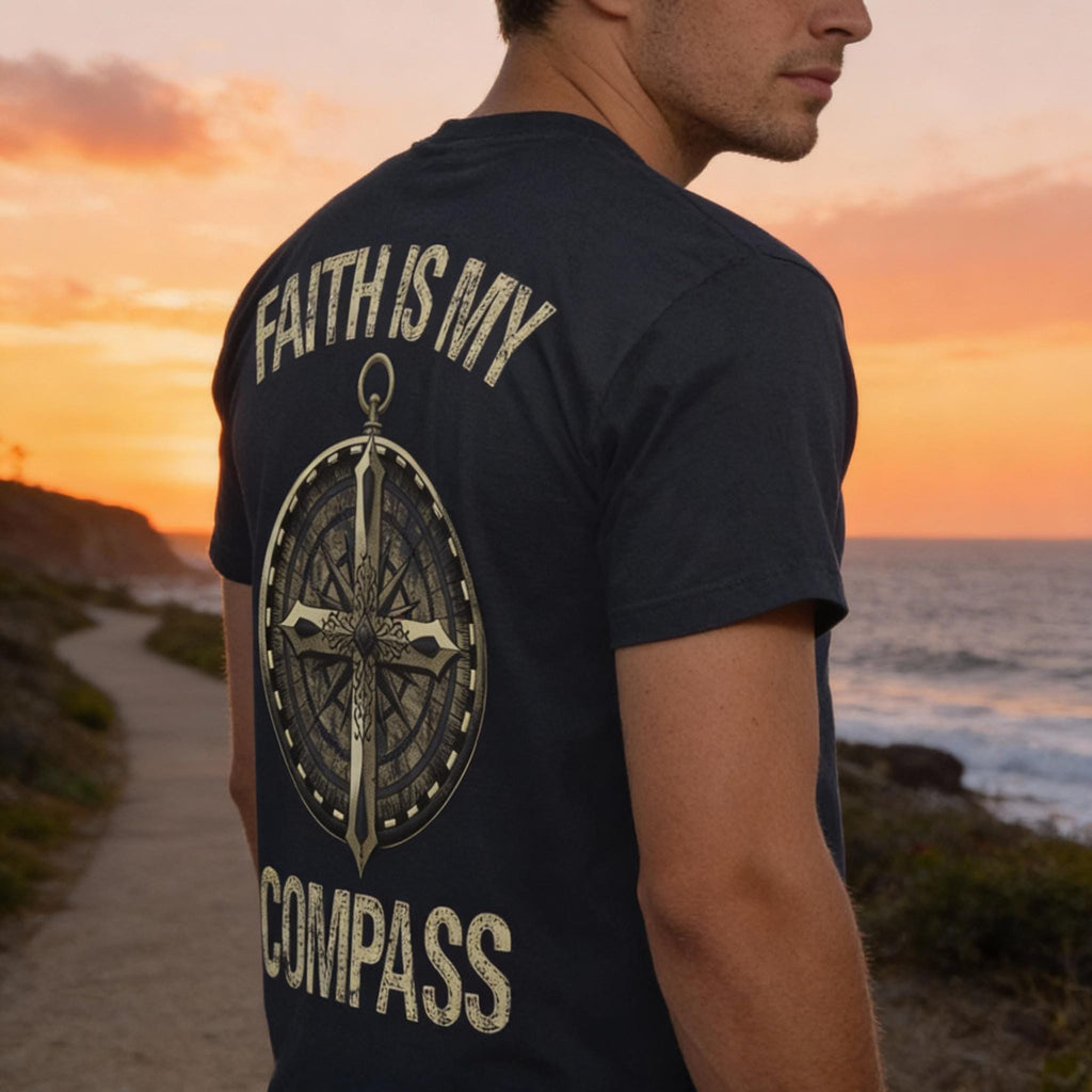 Faith Is My Compass distressed graphic men's T-shirt - view 3 - Reborn XII