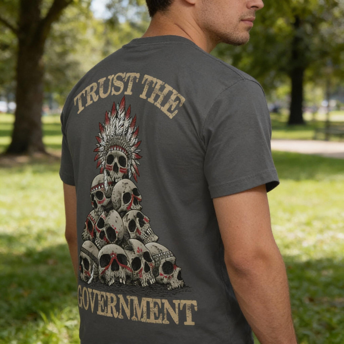 Trust The Government distressed graphic men's T-shirt - view 4 - Reborn XII