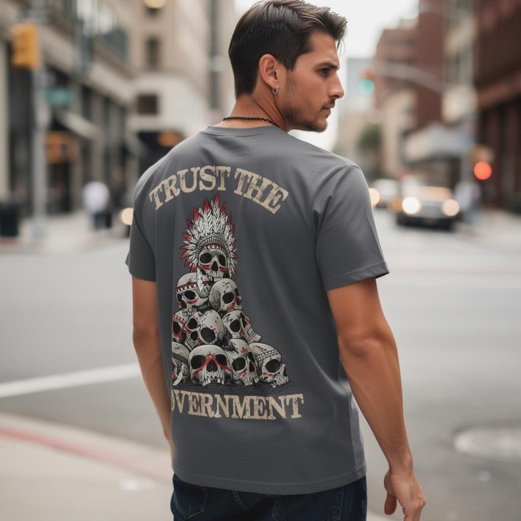 Trust The Government distressed graphic men's T-shirt - view 3 - Reborn XII