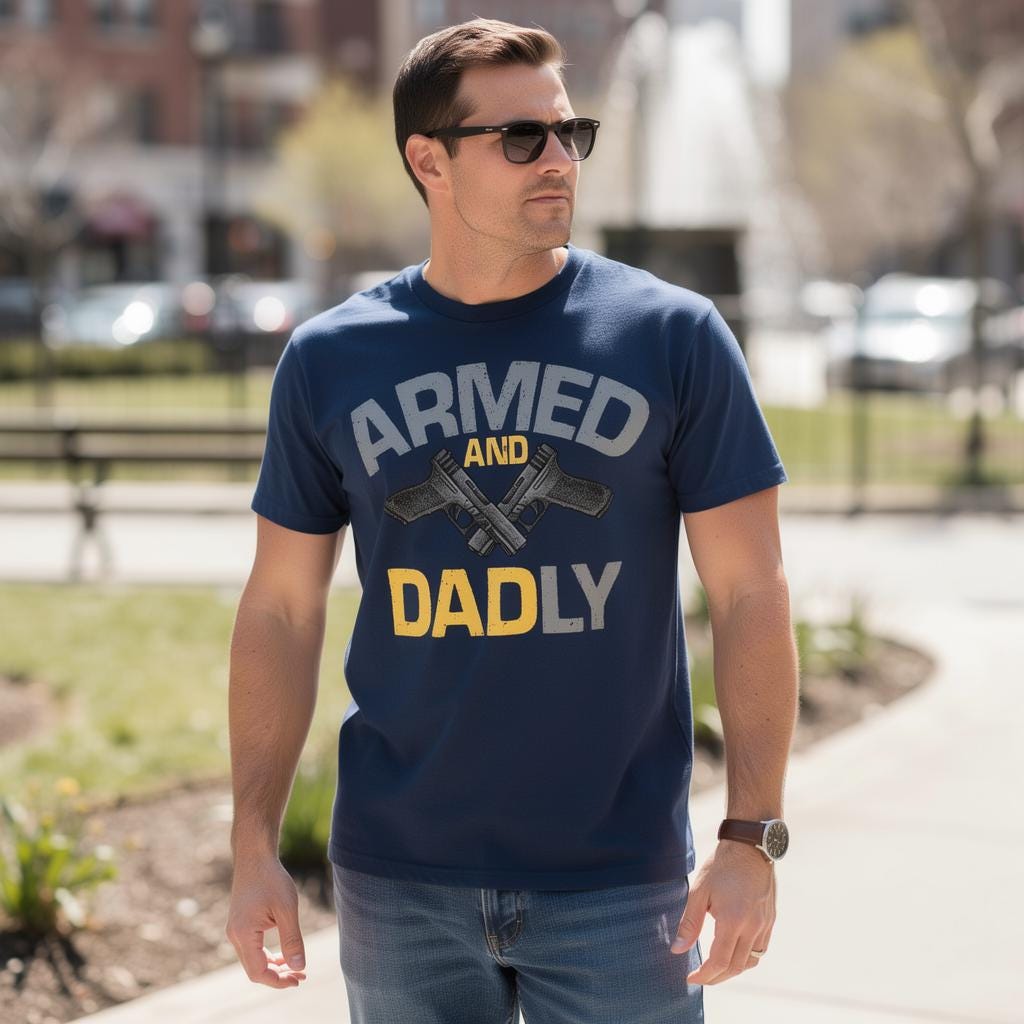 Armed And Dadly distressed graphic men's T-shirt - view 3 - Reborn XII