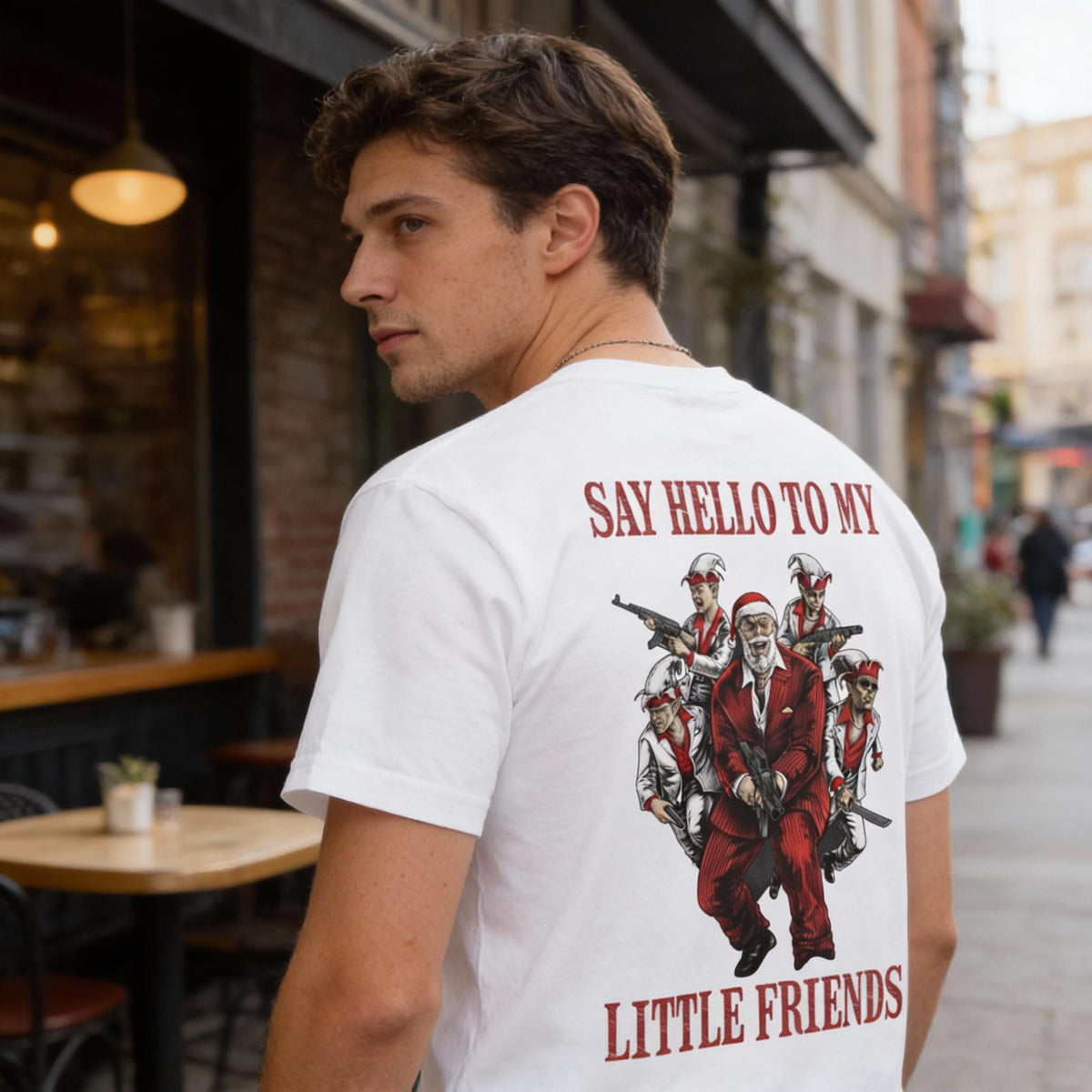 Say Hello To My Little Friends distressed graphic men's T-shirt - view 7 - Reborn XII
