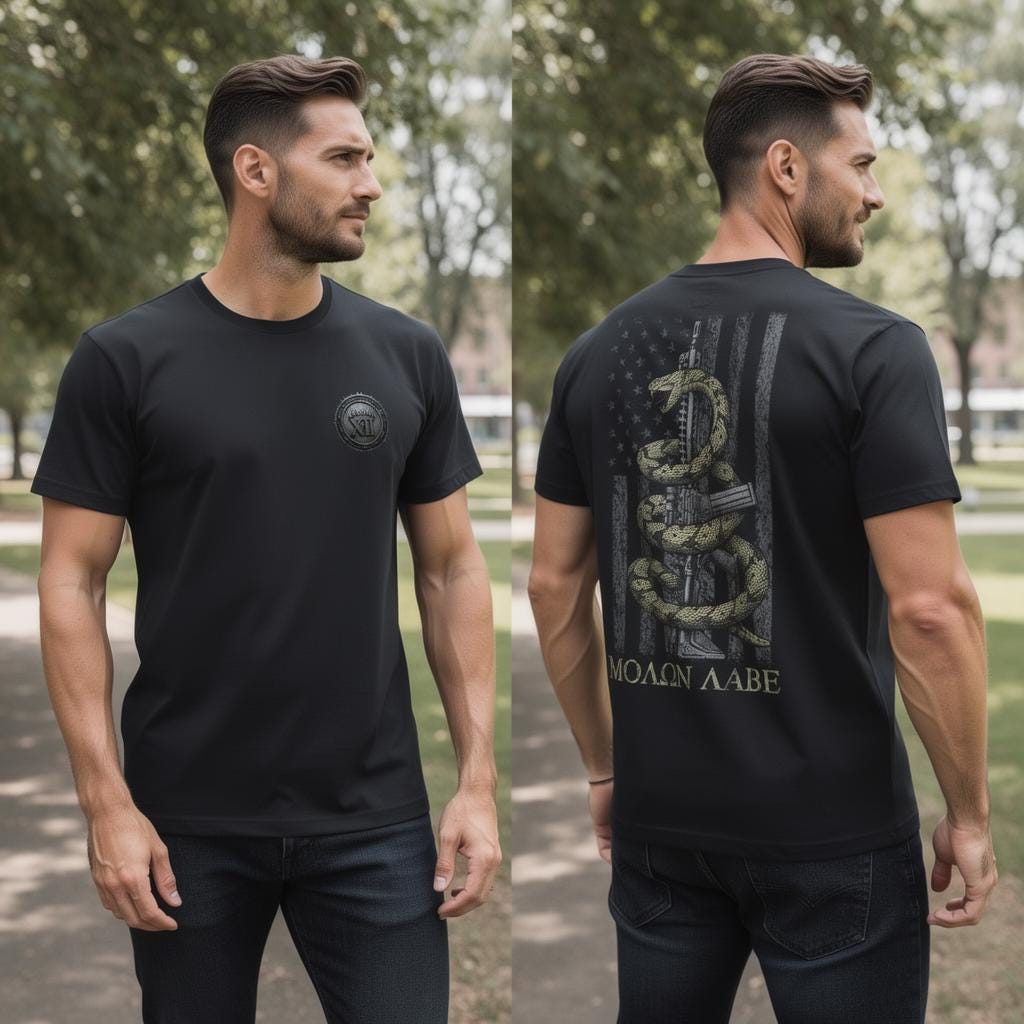 Gadsden Snake distressed graphic men's T-shirt - view 9 - Reborn XII