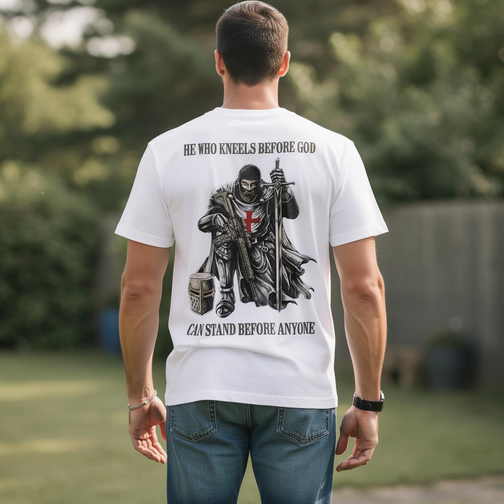 He Who Kneels Before God distressed graphic men's T-shirt - view 5 - Reborn XII