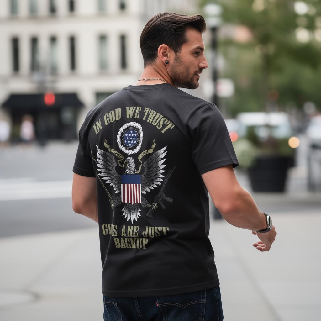 In God We Trust distressed graphic men's T-shirt - view 7 - Reborn XII