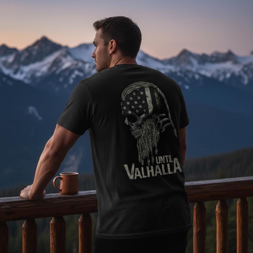 Until Valhalla distressed graphic men's T-shirt - view 5 - Reborn XII