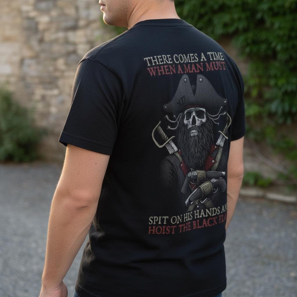 Hoist The Black Flag distressed graphic men's T-shirt - view 3 - Reborn XII