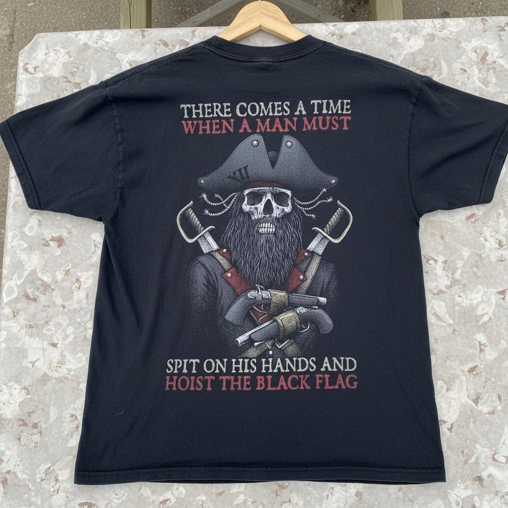 Hoist The Black Flag distressed graphic men's T-shirt - view 6 - Reborn XII