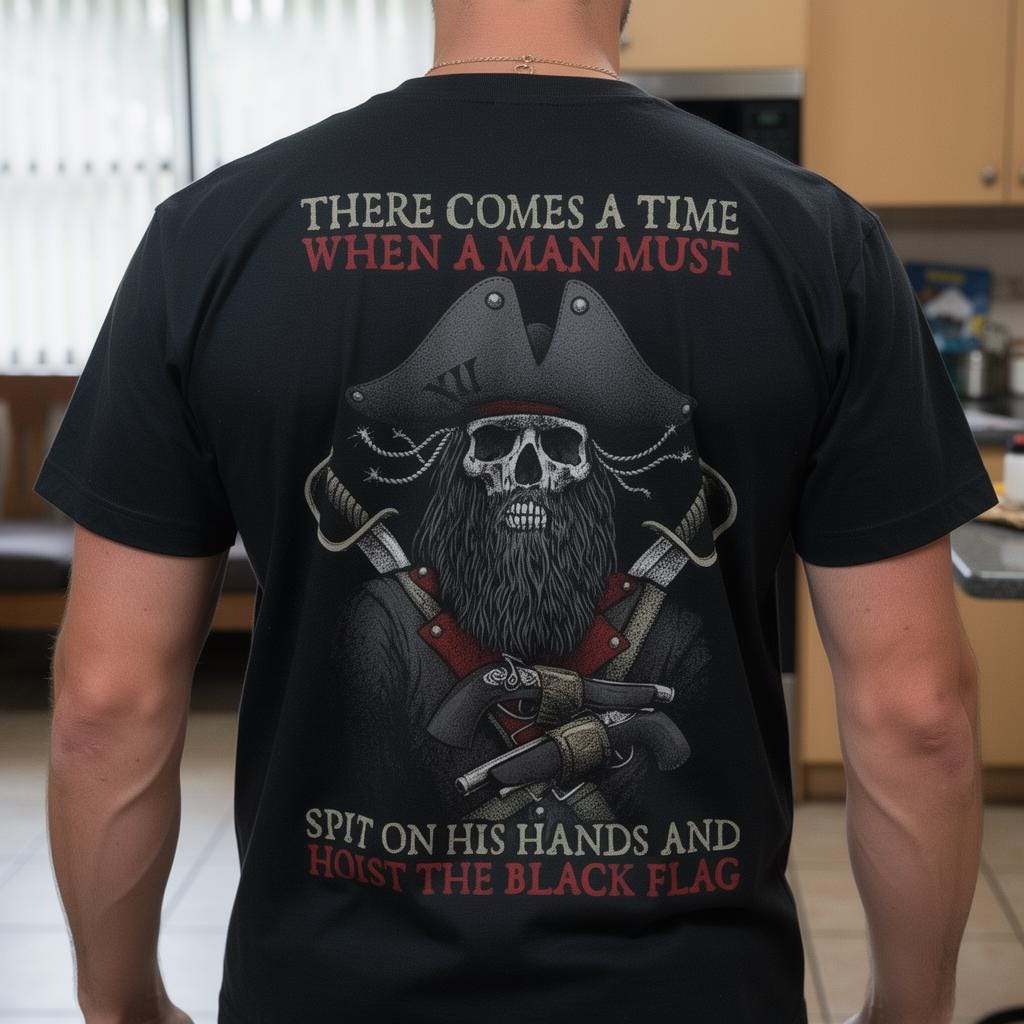 Hoist The Black Flag distressed graphic men's T-shirt - view 7 - Reborn XII