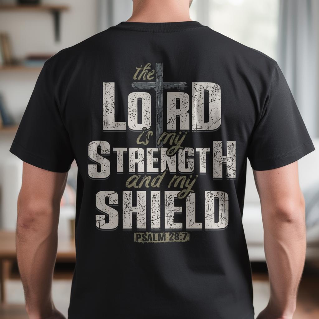 Lord Is My Strength distressed graphic men's T-shirt - view 7 - Reborn XII