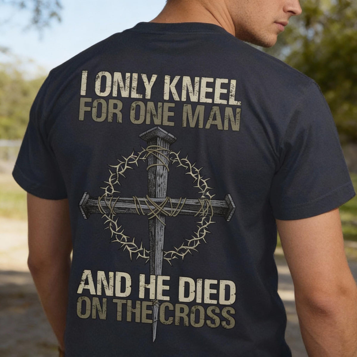 Only Kneel For One distressed graphic men's T-shirt - view 8 - Reborn XII