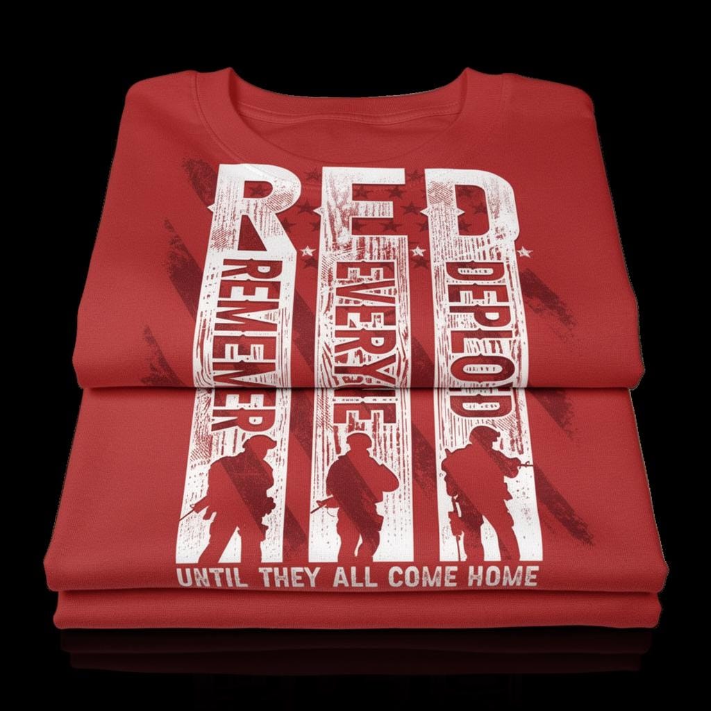 Remember Everyone Deployed distressed graphic men's T-shirt - view 4 - Reborn XII