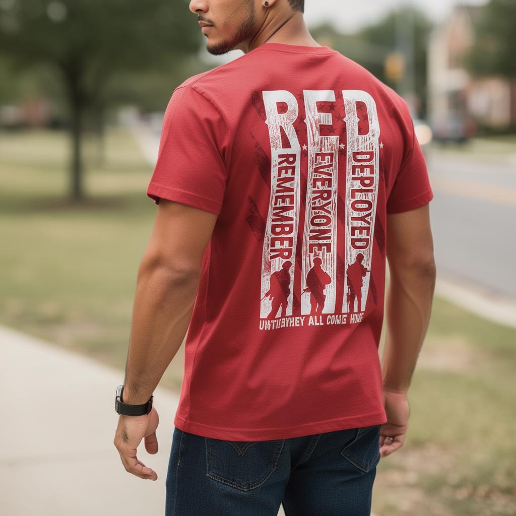 Remember Everyone Deployed distressed graphic men's T-shirt - view 3 - Reborn XII