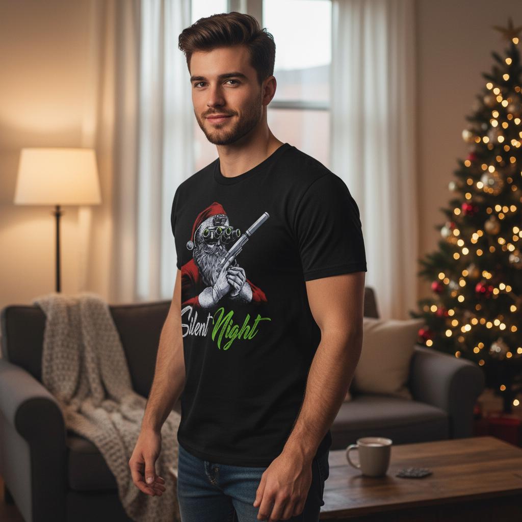Silent Night distressed graphic men's T-shirt - view 2 - Reborn XII