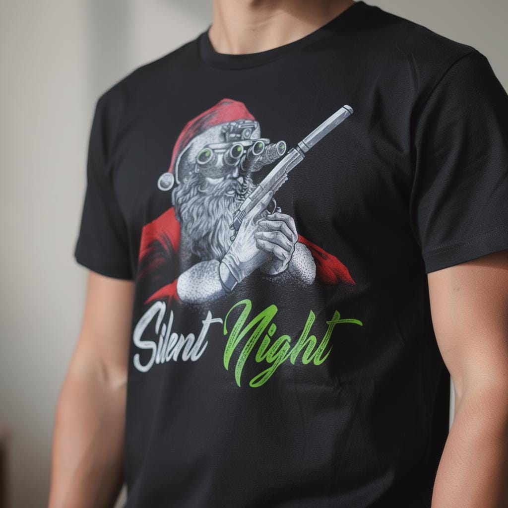 Silent Night distressed graphic men's T-shirt - view 4 - Reborn XII