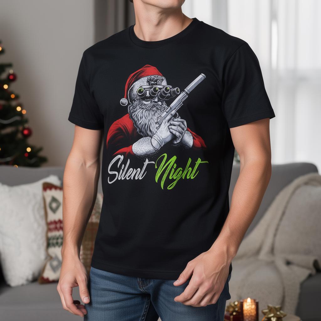 Silent Night distressed graphic men's T-shirt - view 3 - Reborn XII
