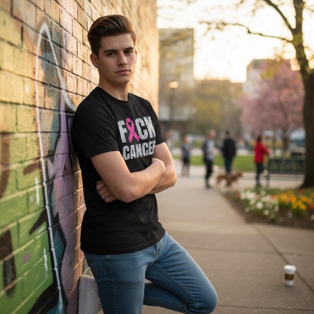 Stand Against Breast Cancer distressed graphic men's T-shirt - view 5 - Reborn XII