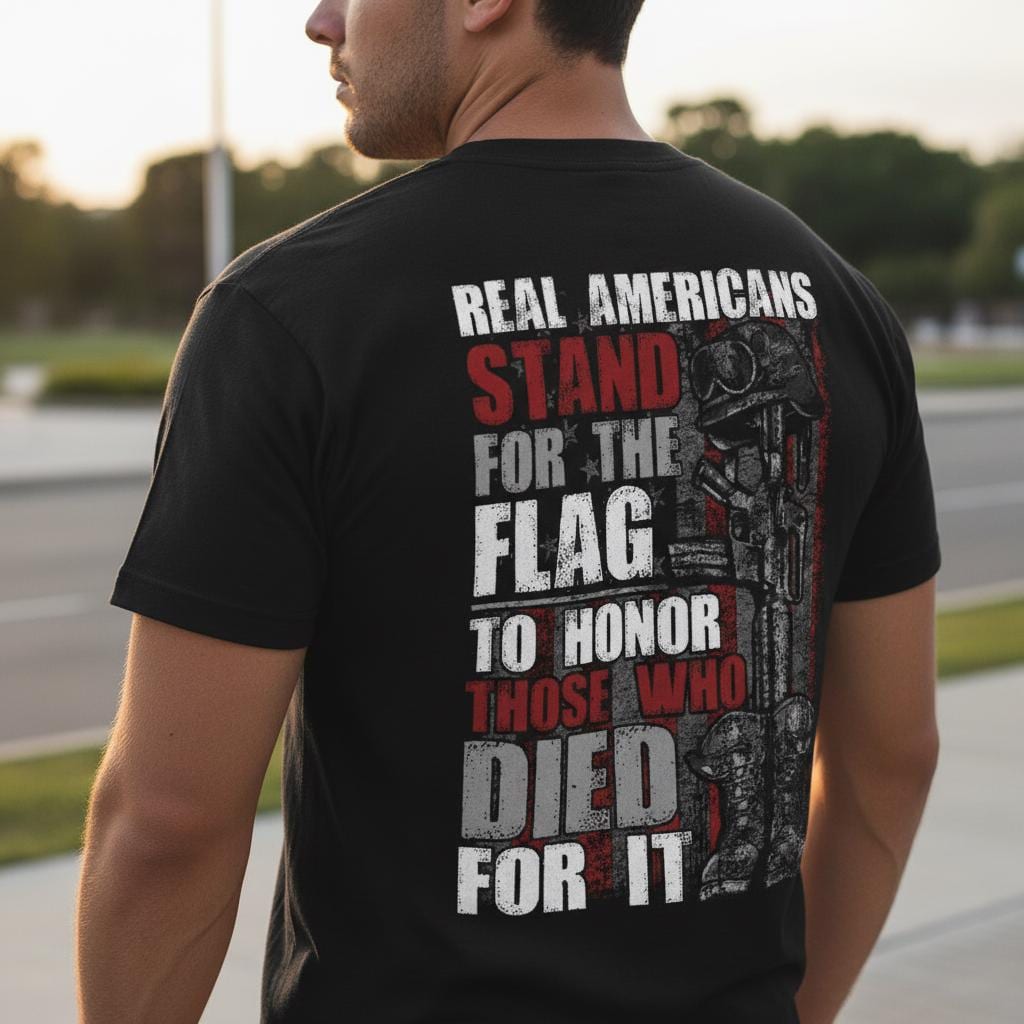 Stand For The Flag distressed graphic men's T-shirt - view 6 - Reborn XII