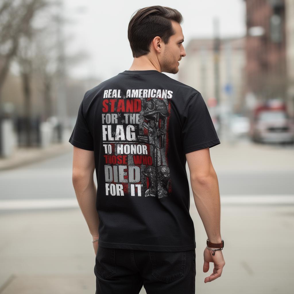 Stand For The Flag distressed graphic men's T-shirt - view 5 - Reborn XII