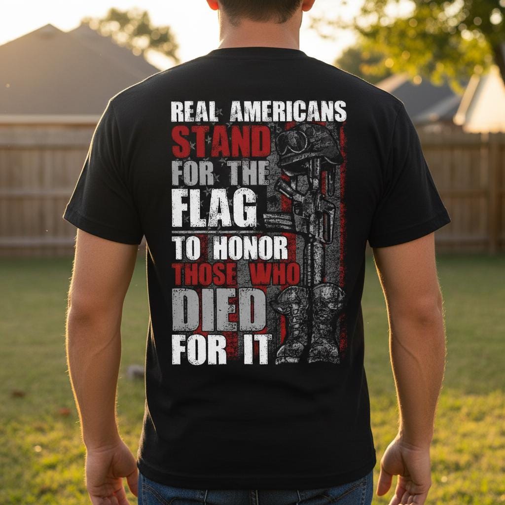 Stand For The Flag distressed graphic men's T-shirt - view 3 - Reborn XII