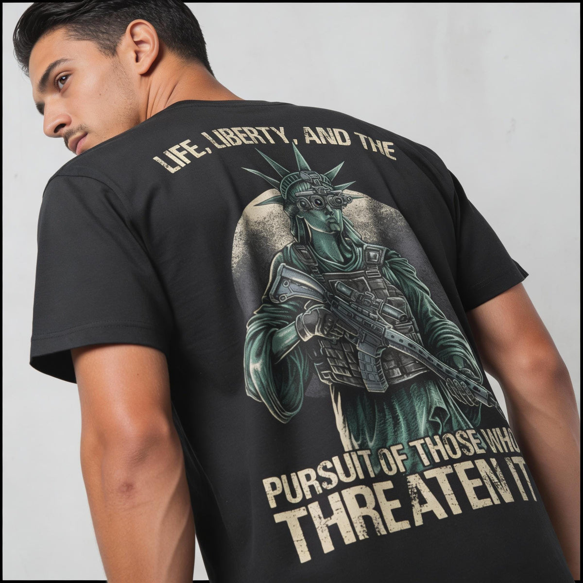 Tactical Liberty distressed graphic men's T-shirt - view 5 - Reborn XII