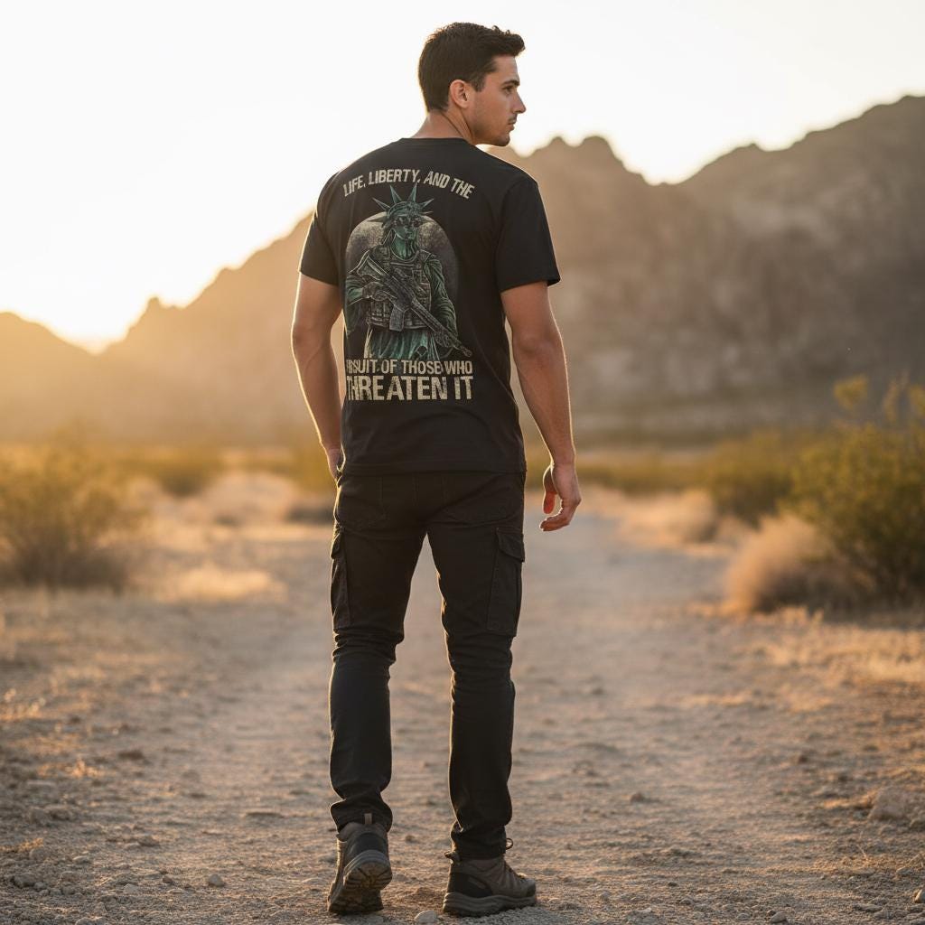 Tactical Liberty distressed graphic men's T-shirt - view 3 - Reborn XII