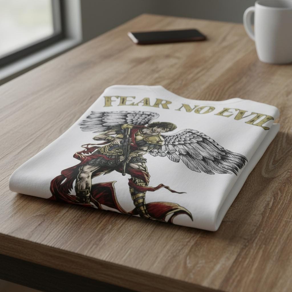 Fear No Evil distressed graphic men's T-shirt - view 7 - Reborn XII